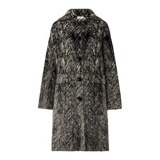 Liu Jo Abrigo de Punto Cepillado Jacquard - Coats - Mujer - Gris - S