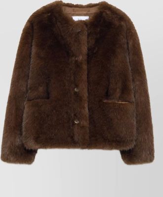 Stand Studio faux fur crewneck coat