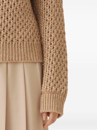 Fabiana Filippi Open-Knit Cotton Sweater - Beige