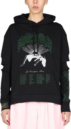 Raf Simons Graphic Print Sweatshirt With Cut-Out Sleeves