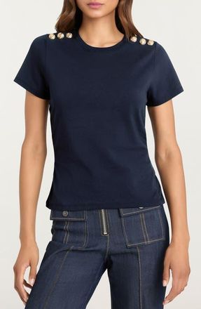 Cinq &agrave; Sept Jasper Cotton Blend Top in Navy at Nordstrom, Size X-Small