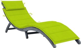 vidaXL Tumbona Con Coj&iacute;n Madera Maciza De Acacia Gris Vidaxl