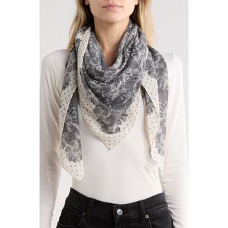 Karl Lagerfeld Lace Ditsy Square Oversize Scarf in Bisque at Nordstrom Rack