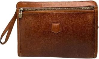 Celine Pre-owned Vintage Clutch / Cosmetic Bag - Dames - Vintage Clutch - Bruin - ONE Size - Leer - Vintage