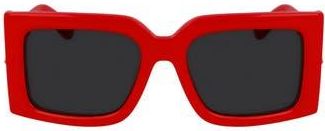Ferragamo Prisma 55mm Modified Rectangular Sunglasses in Red at Nordstrom Rack
