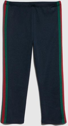Gucci Rib Cotton Jersey Pants With Web, Blue