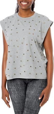 Dai Moda Star Studded Oversize Muscle T-Shirt in Grey at Nordstrom, Size X-Large