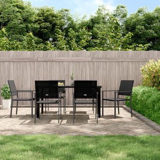 vidaXL Juego De Comedor Para Jard&iacute;n 7 Piezas Rat&aacute;n Sint&eacute;tico Y Acero Vidaxl