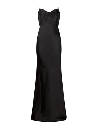 Elisabetta Franchi Red Carpet Satin Long Dress