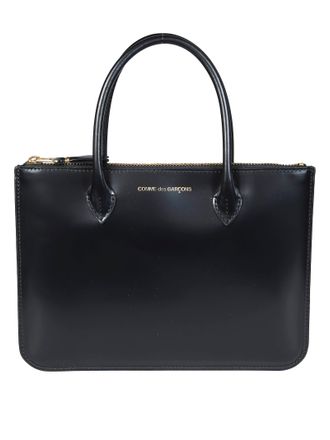 Comme Des Gar&ccedil;ons Smooth Handles Glossy Zip Closure Handbag