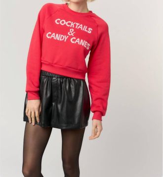 Bloomingdale's Cocktails & Candy Canes Sweatshirt In Candy Red