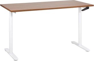 Beliani Manual Adjustable Standing Desk DESTINAS Brown/ White 160 cm 72 cm