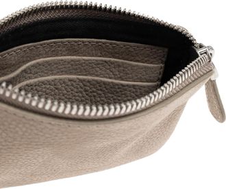 Ami Leather Wallet, Unisex, Grey