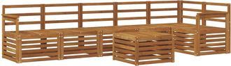 vidaXL Conjunto De Sof&aacute;s De Exterior 7 Uds. Natural Poli&eacute;ster Vidaxl