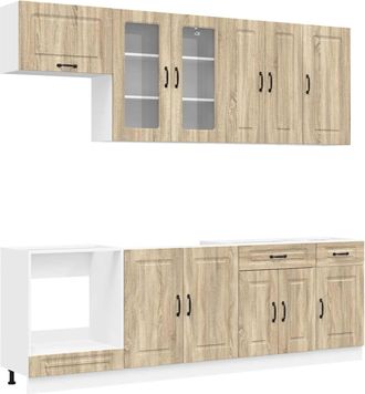 vidaXL Unidad De Cocina Kalmar 8 Uds. Roble Sonoma Vidaxl