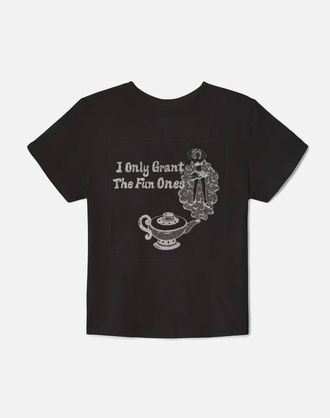 Re/Done Womens Fun Ones Classic Tee In Washed Black