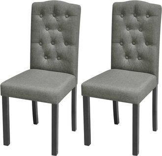 vidaXL Sillas De Comedor 2 Unidades Tela Gris Vidaxl