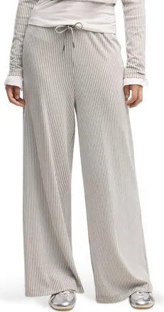 Puma Ribbed Wide Leg Pants in Mouse Gray Heather at Nordstrom, Size X-Large