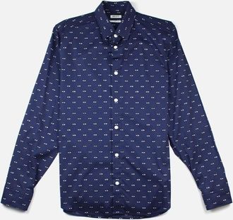 Kenzo Mens Kenzo Eye Print Long Sleeve Shirt Navy - Size: 46/Regular