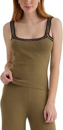 Bella Dahl Crocheted Trim Linen-Blend Sweater Top