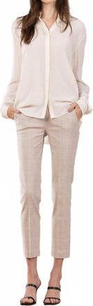 Avenue Montaigne Lulu Straight Cropped Pant In Wheat Plaid