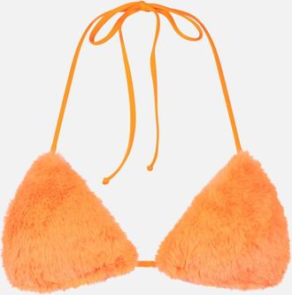 MC2 Saint Barth Woman Orange Fluo Furry Triangle Top Swimsuit