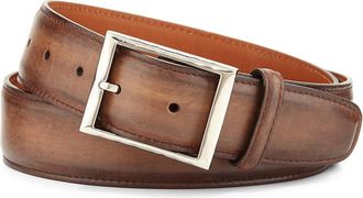 Berluti Mens Classic Burnished Leather Belt