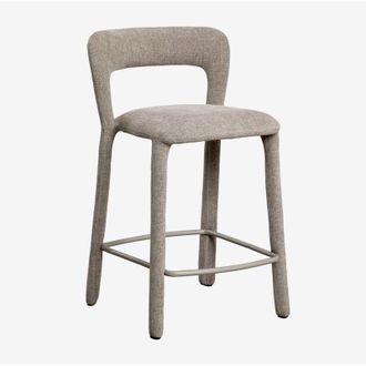 Sklum Taburete Alto Con Respaldo Tapizado Brusel Sklum