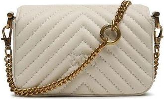 Pinko Womens Crossbody Bag White Sheep Leathe - Crossbody-Bags