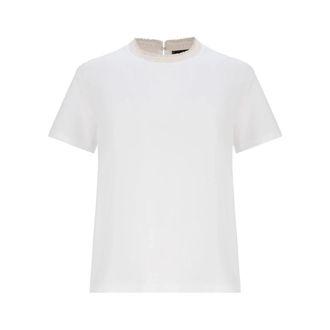 Fabiana Filippi T-Shirts, female, White, Size: XS T-shirt with diam. thread