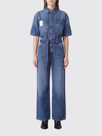 Icon Denim Los Angeles Jumpsuit in denim con maniche corte e cintura