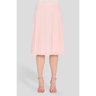 Tahari by ASL Pleated Chiffon Skirt in Tea Rose at Nordstrom, Size 14