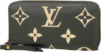 Louis Vuitton Beige Black Long Wallet (Bi-Fold) (Pre-Owned)