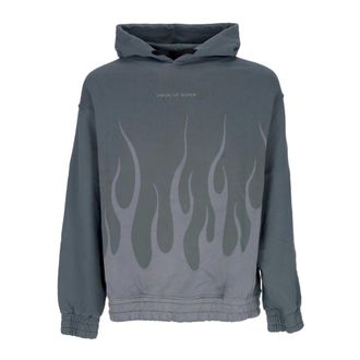 Vision Of Super Hoodies, male, Green, S, Flames Hoodie Green Mens