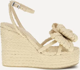 Mach & Mach Le Cadeau raffia wedge Sandals Female 36.5