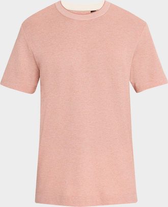 HUGO BOSS Mens Tesar Cotton and Silk Crewneck T-Shirt