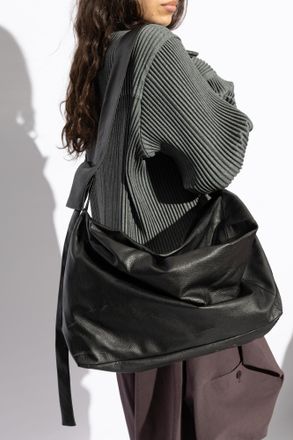 Yohji Yamamoto Leather Shoulder Bag, Unisex, Black