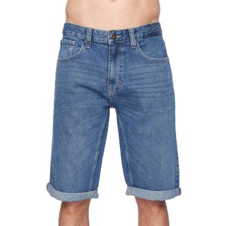 Crosshatch Heren Tillforth Denim Casual Shorts (Stone Wash)