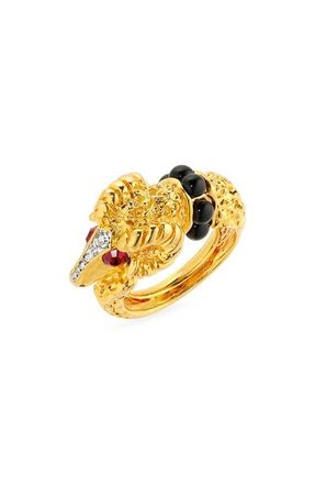 Kenneth Jay Lane Ram Head Adjustable Ring in Gold at Nordstrom