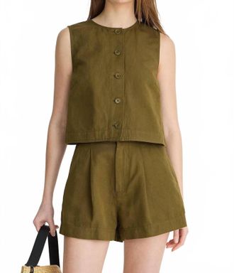 Apiece Apart Godet Tank Top In Dark Olive