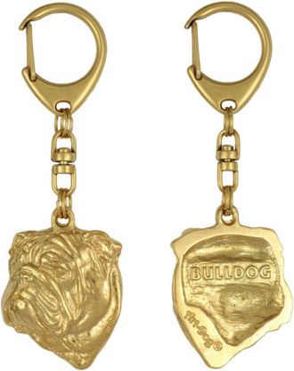 OEM Bulldog Ingl&eacute;s, Bulldog I - Llavero De Perro Ba&ntilde;ado En Oro, Decoraci&oacute;n De Bolsos, Accesorio De Lujo De Art-dog