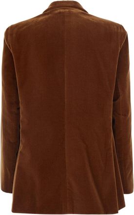 Blaz&eacute; Milano Womens Double-Breasted Velvet Jacket Jealousy Brown Cotton Blazers