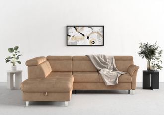 Sit&more Ecksofa &raquo;Marano L-Form&laquo; inklusive Kopfteilverstellung, wahlweise mit Bettfunktion, Bettkasten