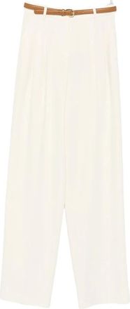 Max Mara Broeken, Dames, Beige, S, Geplooide Wijde Broek