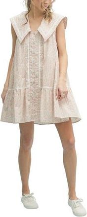 Wishlist Floral Sailor Collar Minidress in Peach/White at Nordstrom Rack, Size Medium