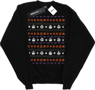 Disney Heren Nightmare Before Christmas Halloween Pictogrammen Sweatshirt (Zwart)
