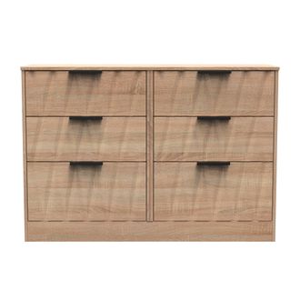 Welcome Furniture Calgary Ready Assembled 6 Drawer Wide Chest in Bardolino Oak - Welcome Furniture | TJ Hughes
