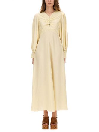 Chlo&eacute; Ruched Silk Dress