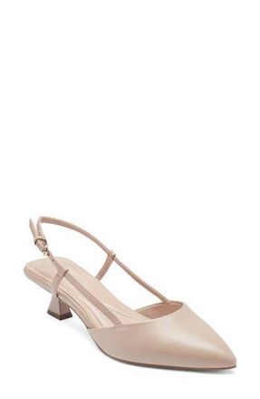 Easy Spirit Havana Slingback Pointed Toe Kitten Heel Pump in Light Natural Leather at Nordstrom Rack, Size 9.5