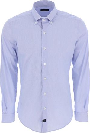 Fay Casual Overhemd - Heren - Casual Overhemden - Blauw - L - Katoen - Overhemden
